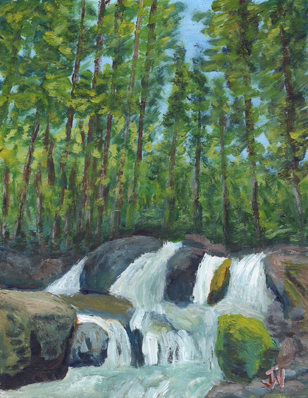 Acrylic on Cardstock 8.5 x 11in For Sale